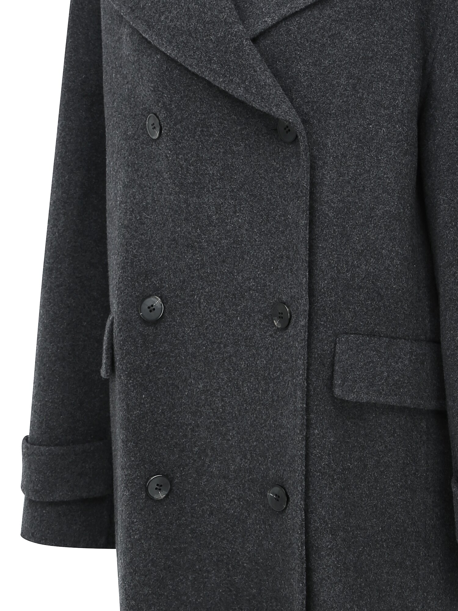 루즈핏 울 더블 핸드메이드 코트 (DARK GREY)