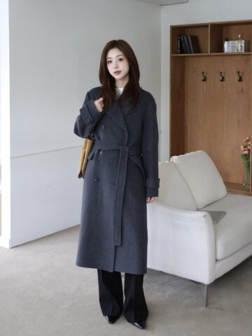 루즈핏 울 더블 핸드메이드 코트 