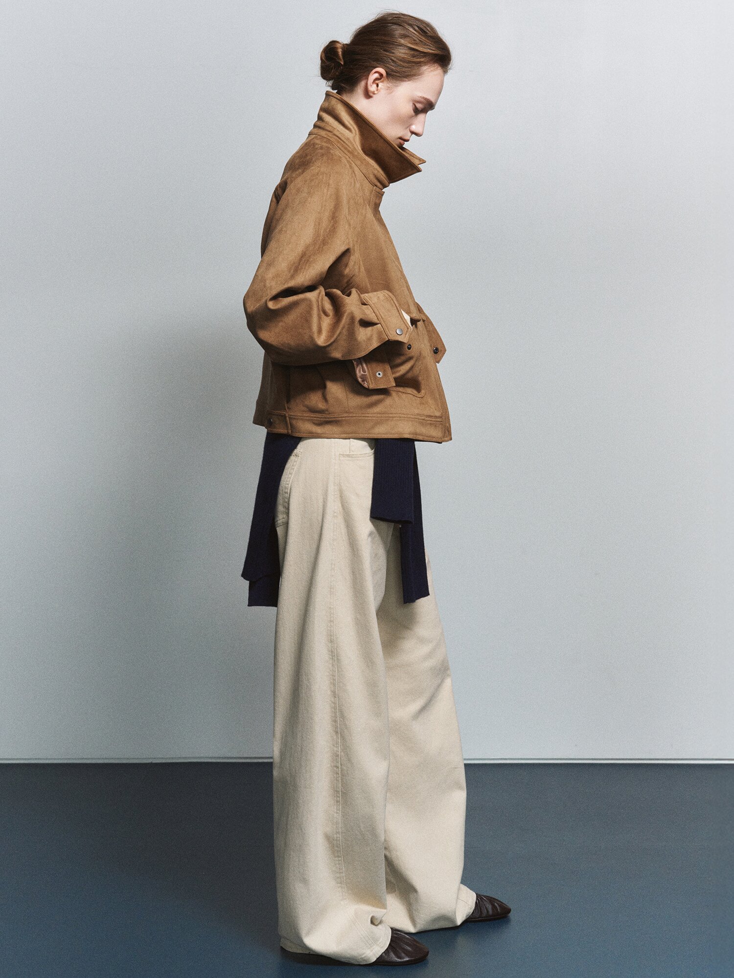 하이 웨이스트 와이드 데님 팬츠 (BEIGE)