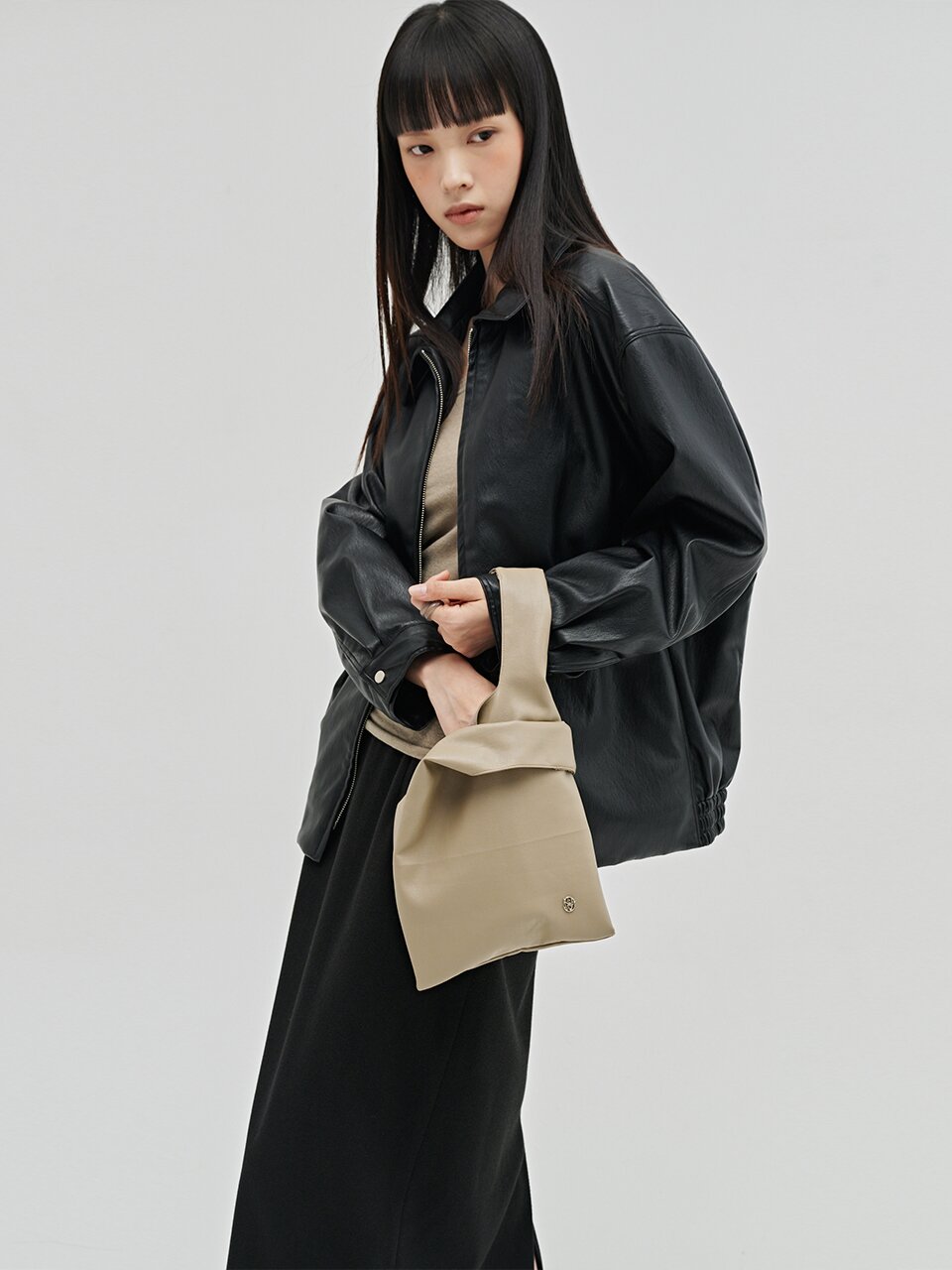 소프트 레더 블루종 - 블랙 / Soft Leather Blouson - Black