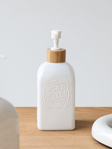SOAP WATER 투명 유리 핸드워시 욕실 디스펜서 리필용기 470ml