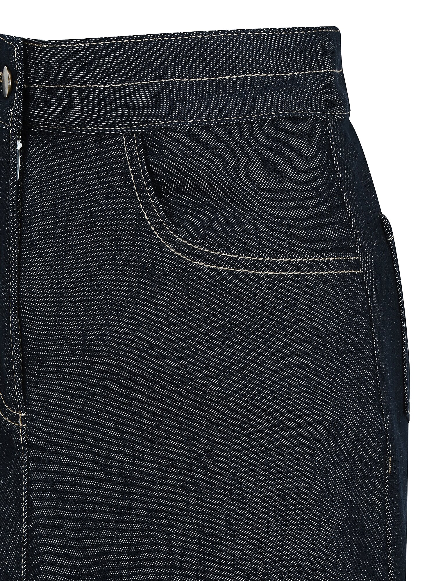 슬릿 포인트 A라인 데님 스커트 (DARK BLUE)