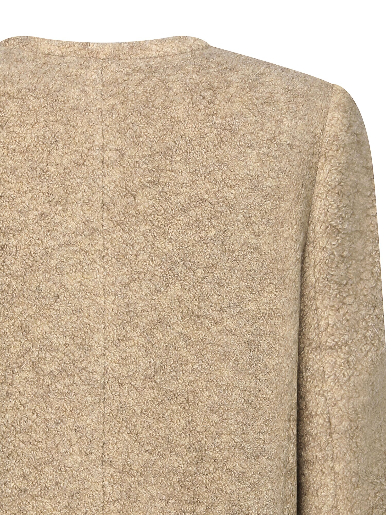 울 부클 라운드넥 크롭 재킷 (BEIGE)