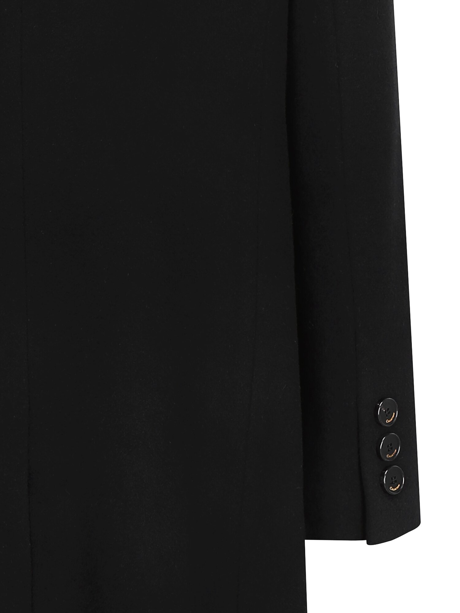 캐시미어 피크드 라펠 더블 롱 코트 (BLACK)