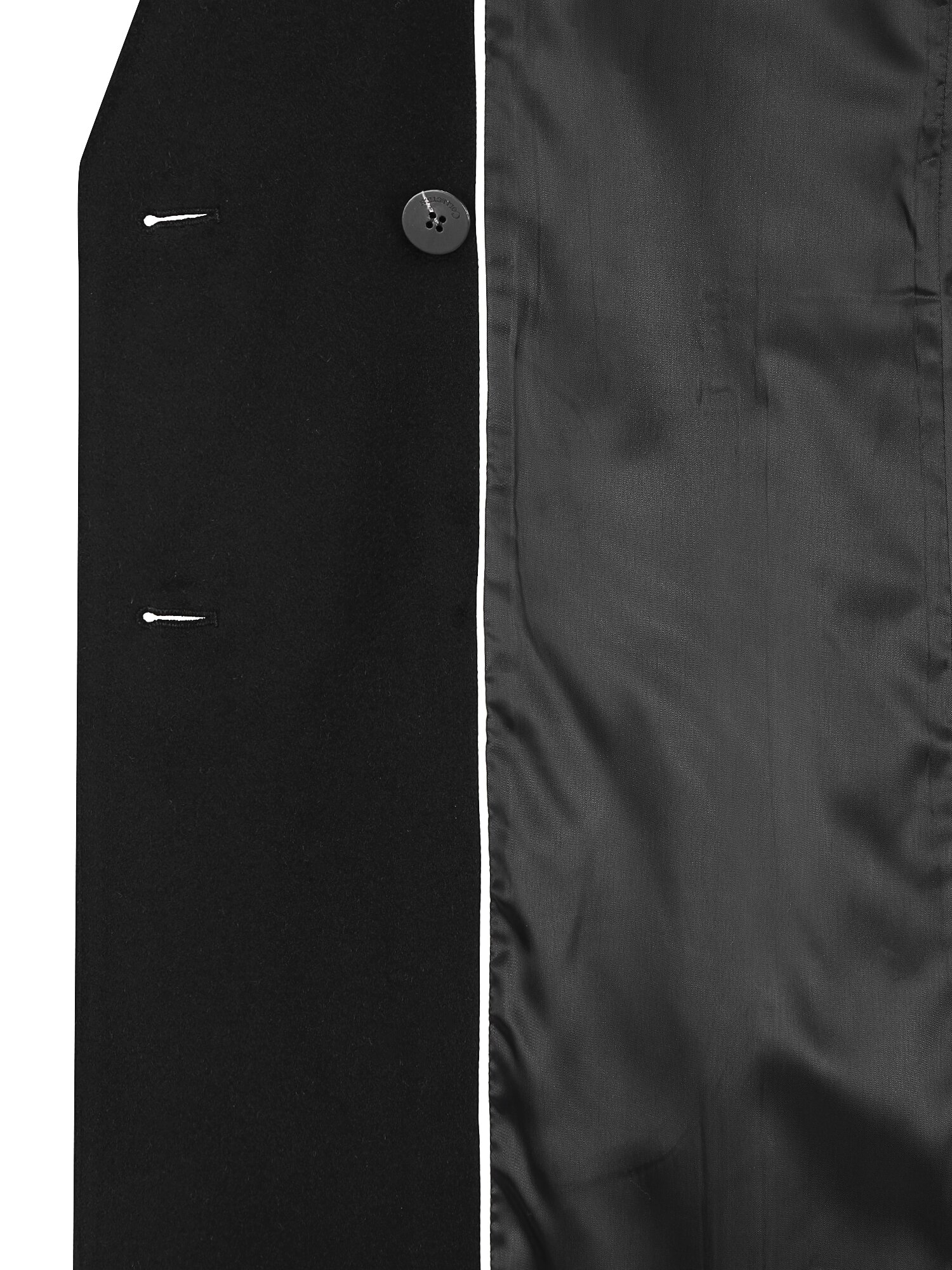캐시미어 피크드 라펠 더블 롱 코트 (BLACK)
