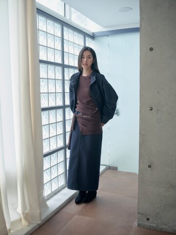 패치 포켓 H라인 데님 스커트 