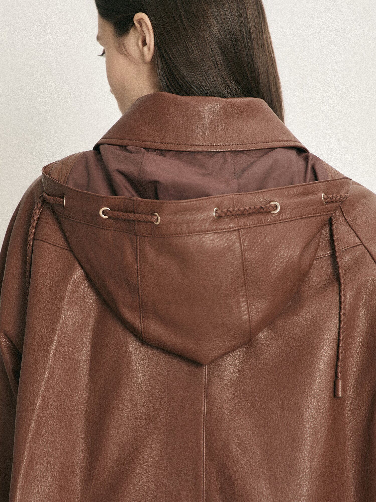 램스킨 싱글 버튼 트렌치 코트 (BROWN)