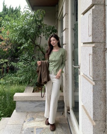 코튼 인밴딩 일자핏 데님 팬츠 