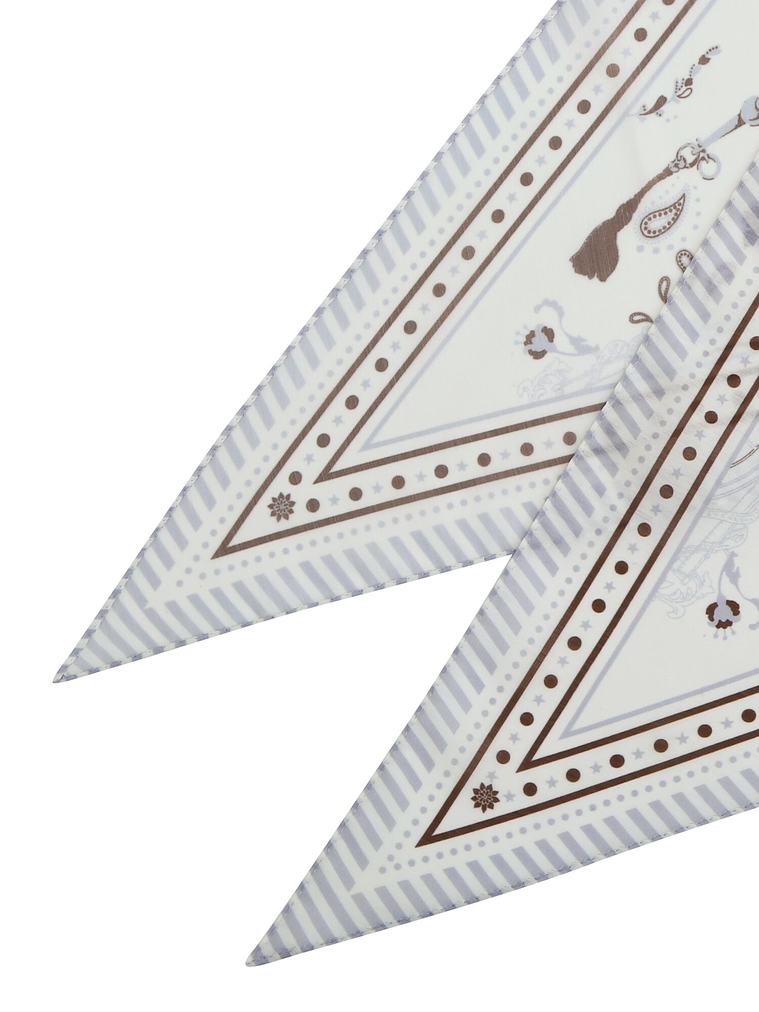 로고 일러스트 프린트 스카프 (WHITE)