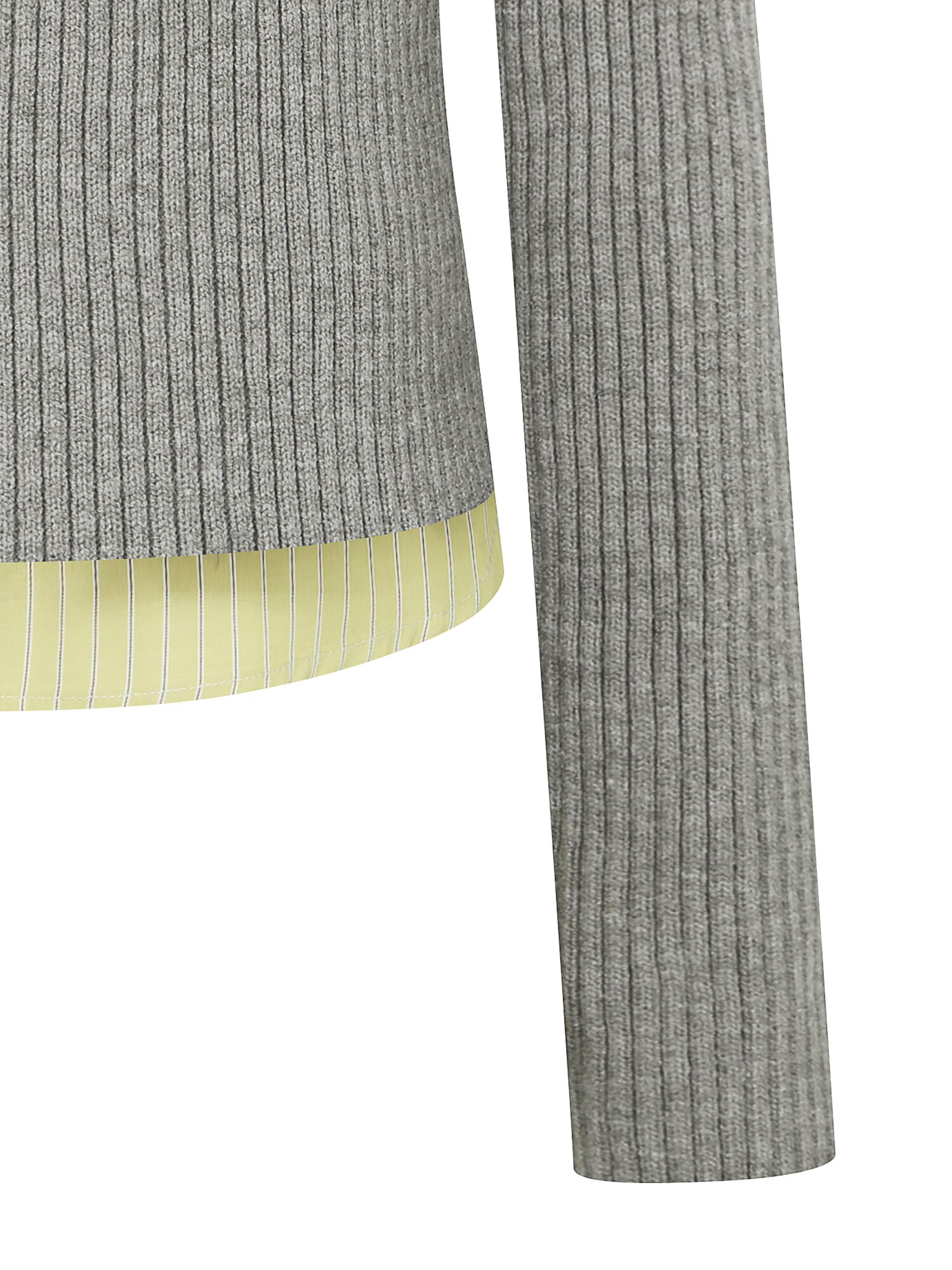 셔츠 레이어드 골지 가디건 (GREY)