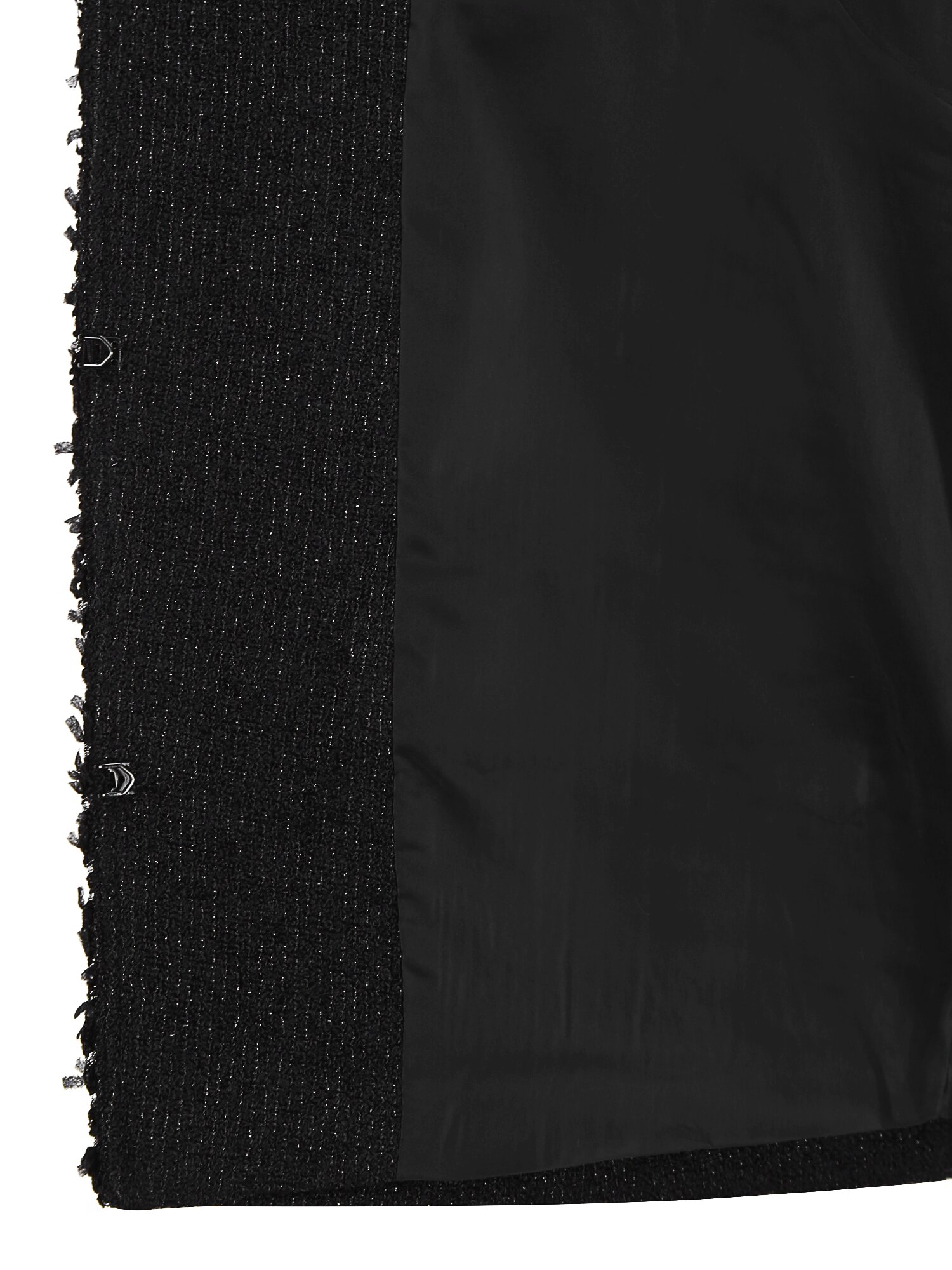 트위드 브레이드 크롭 재킷 (BLACK)