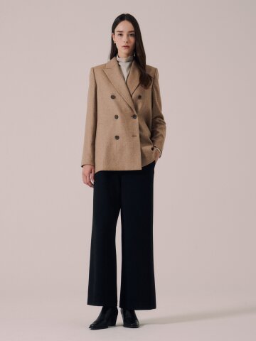 기모 백 밴딩 와이드 팬츠 