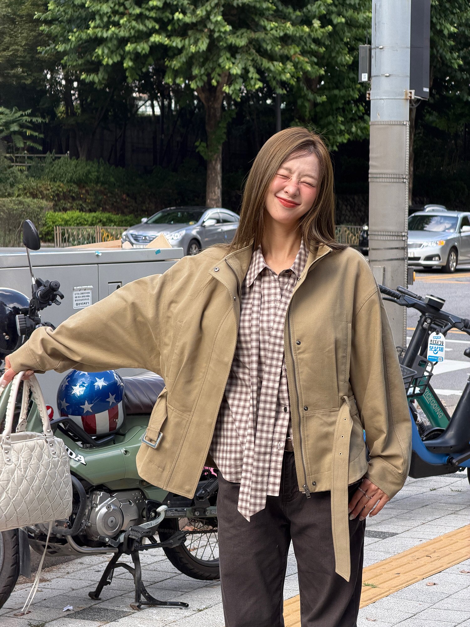 코튼 돌먼 집업 하이넥 점퍼 (BEIGE)
