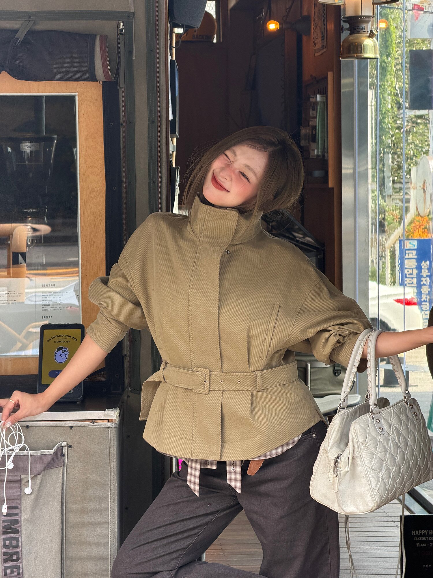 코튼 돌먼 집업 하이넥 점퍼 (BEIGE)