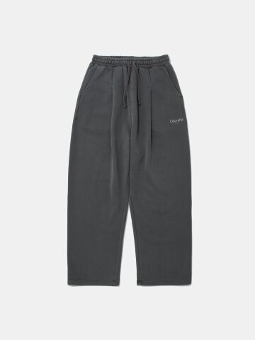 NYC EMB DYED TERRY PINTUCK SWEATPANTS_CHARCOAL