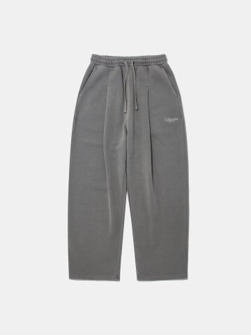 NYC EMB DYED TERRY PINTUCK SWEATPANTS_GRAY