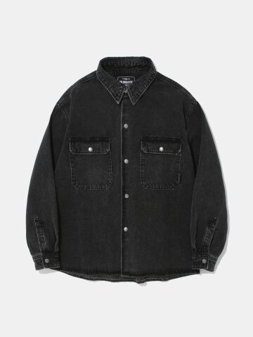 TWO POCKET DENIM SHIRT JACKET_GRAY JEANS