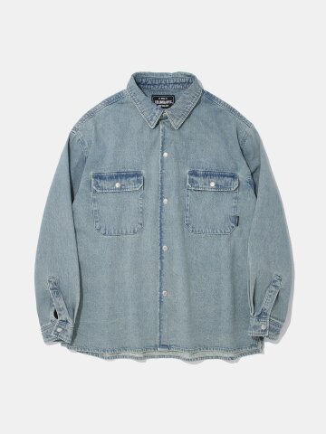 TWO POCKET DENIM SHIRT JACKET_LIGHT JEANS
