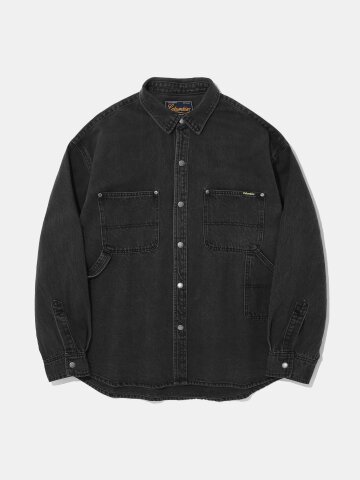 UTILITY DENIM SHIRT JACKET_BLACK DENIM