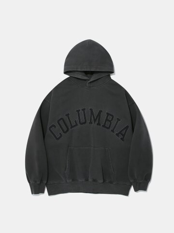 BIG ARCH DYED FLEECE HOODIE_CHARCOAL