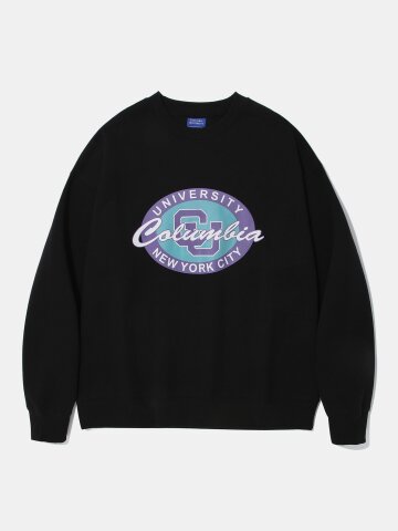 ROUND LOGO FLEECE SWEAT SHIRT_BLACK