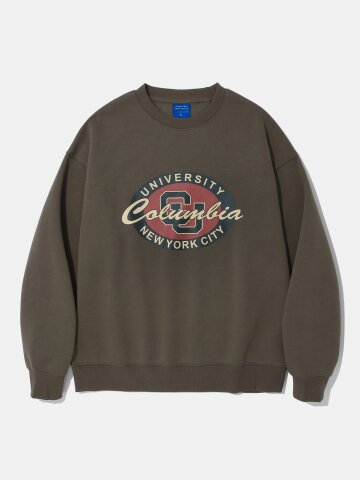 ROUND LOGO FLEECE SWEAT SHIRT_BROWN