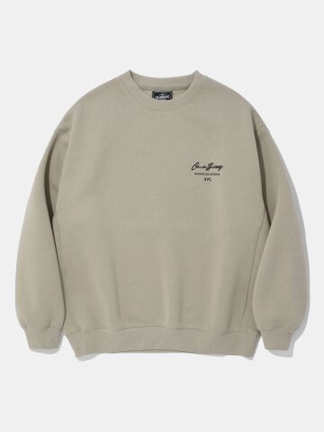 NEW SCRIPT LOGO FLEECE SWEAT SHIRT_NATURAL BEIGE