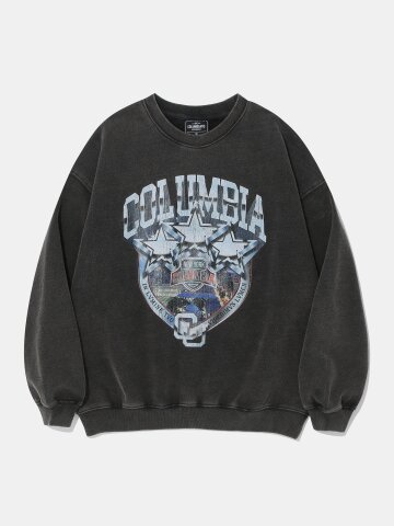 CU STAR WASHED FLEECE SWEAT SHIRT_CHARCOAL