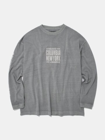CU SQUARE LOGO DYED L/S T-SHIRT_GRAY