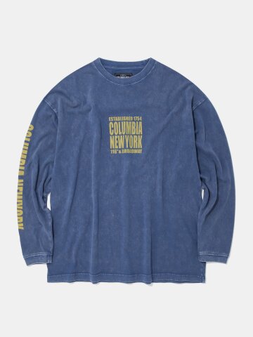 CU SQUARE LOGO DYED L/S T-SHIRT_BLUE