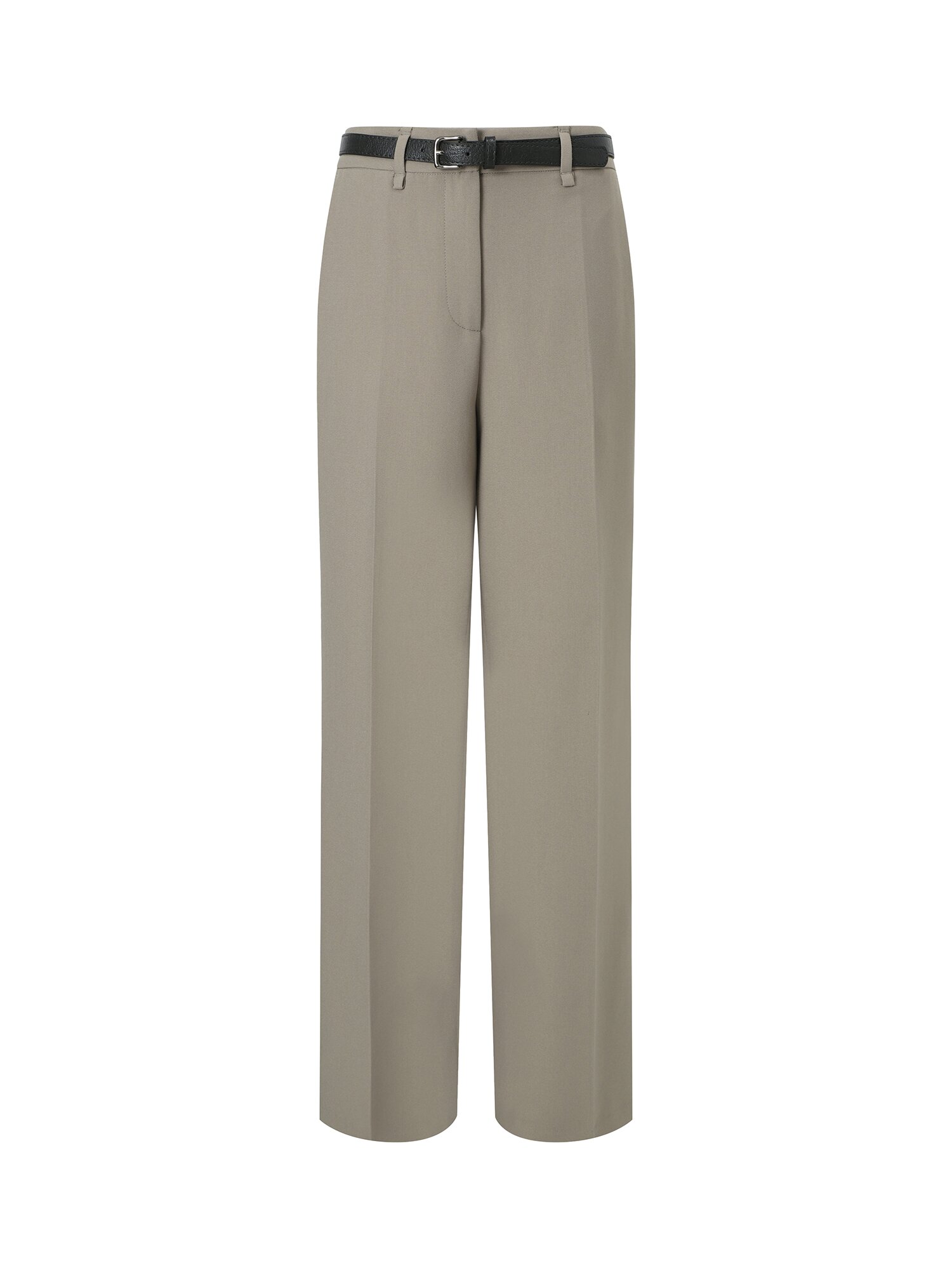 벨티드 레귤러핏 슬랙스 팬츠 (KHAKI BEIGE)