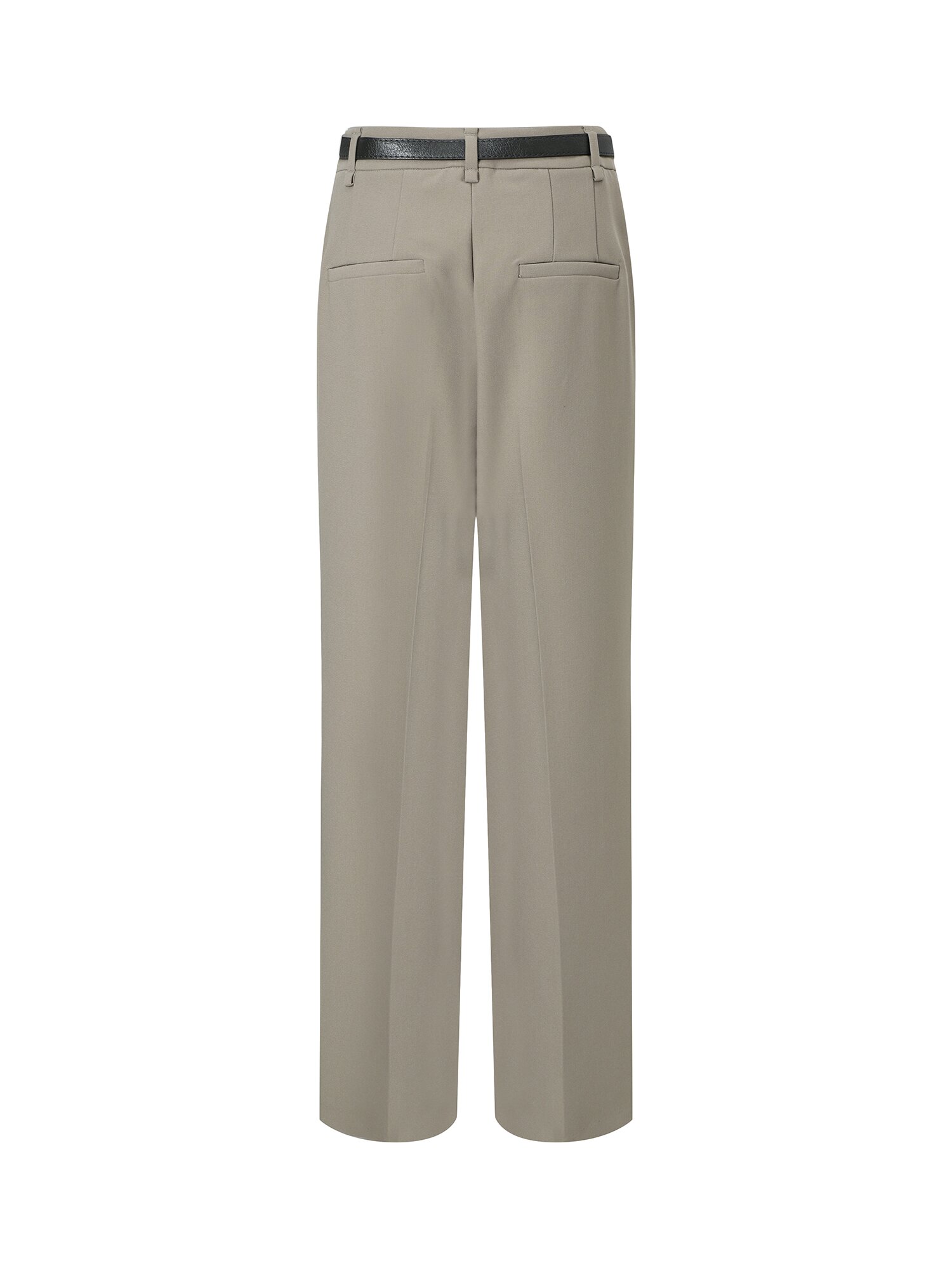 벨티드 레귤러핏 슬랙스 팬츠 (KHAKI BEIGE)