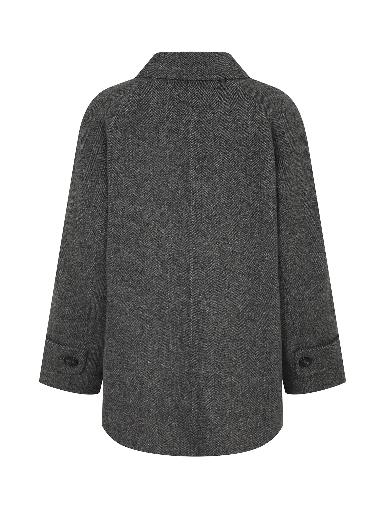 울 블렌드 헤링본 핸드메이드 코트 (DARK GREY)