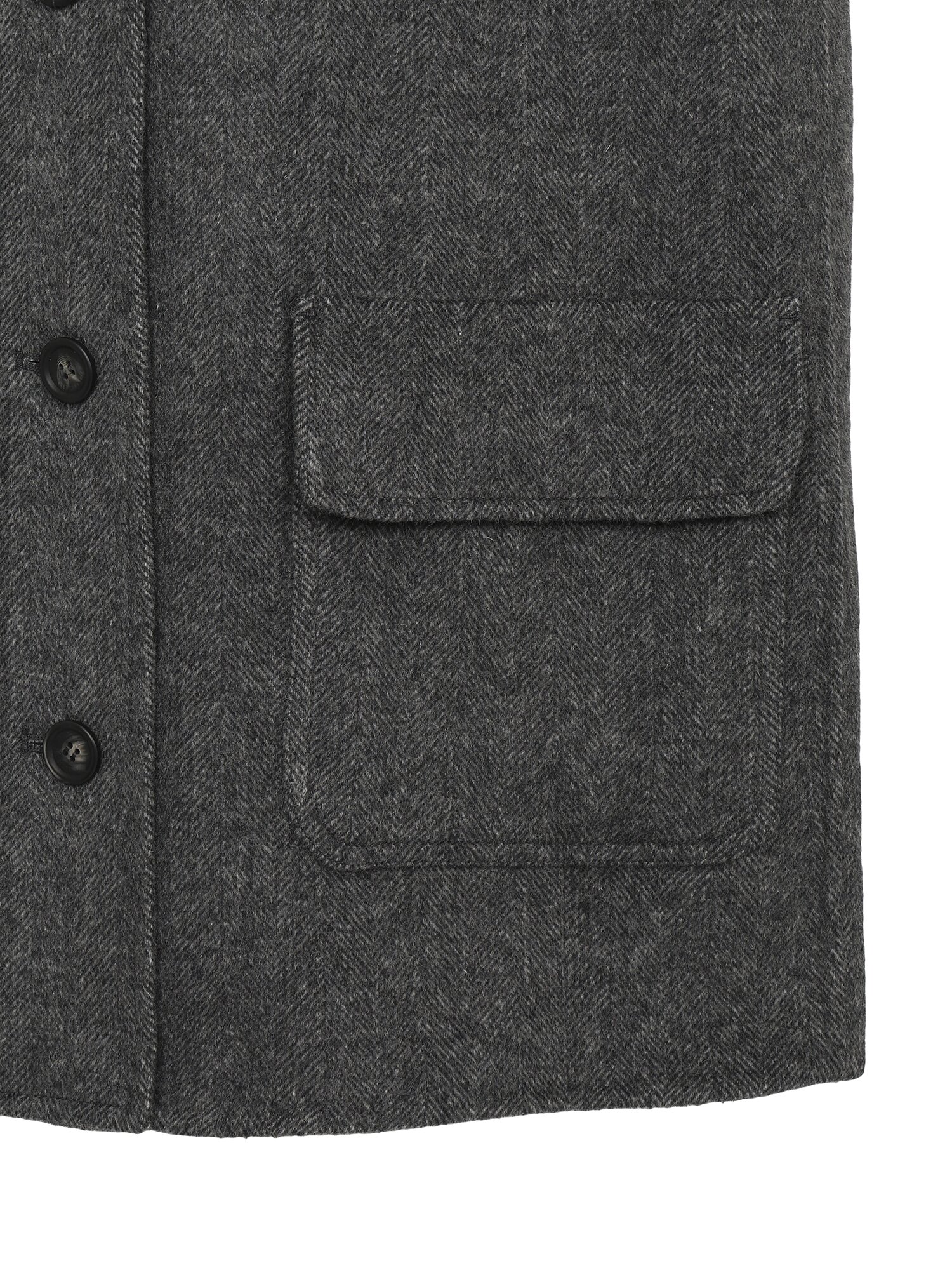 울 블렌드 헤링본 핸드메이드 코트 (DARK GREY)