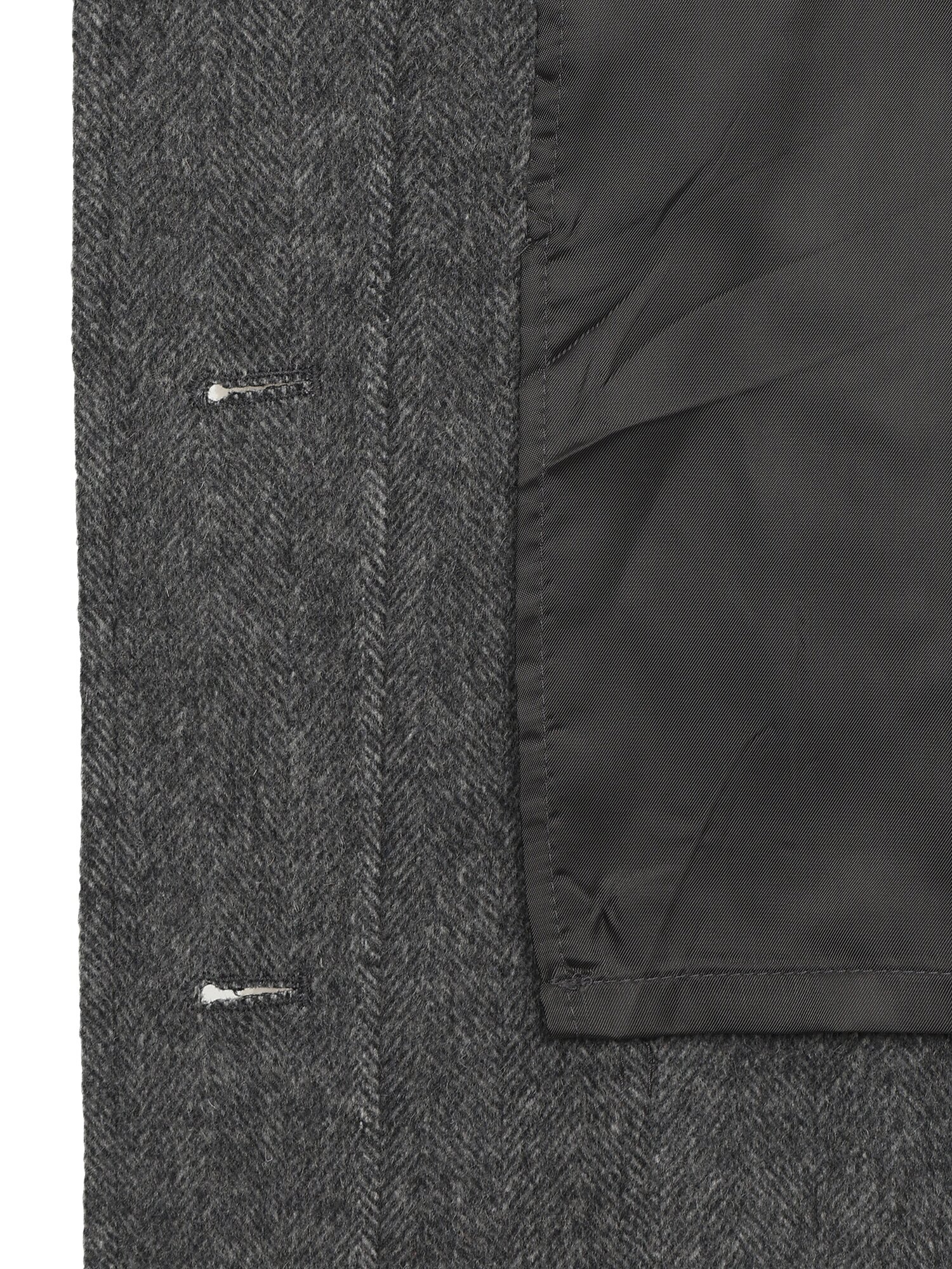 울 블렌드 헤링본 핸드메이드 코트 (DARK GREY)