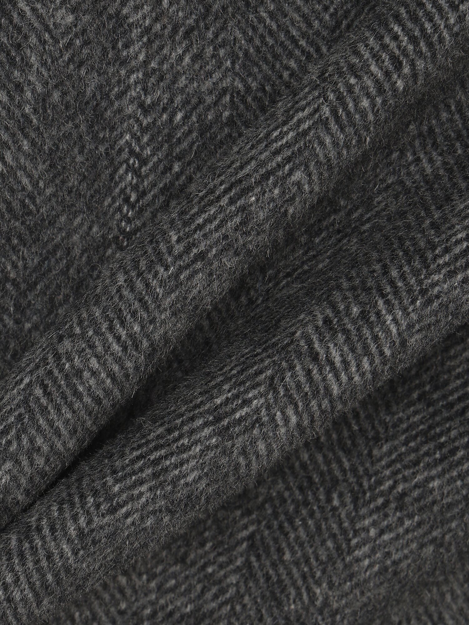 울 블렌드 헤링본 핸드메이드 코트 (DARK GREY)