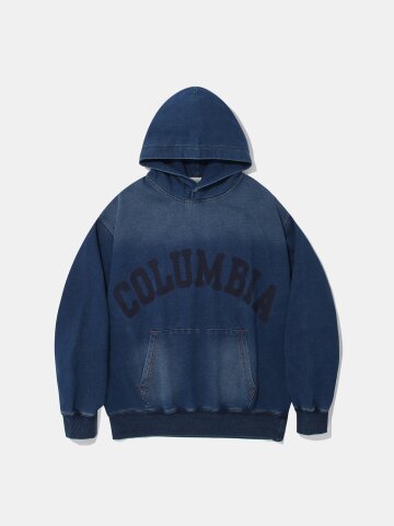 BIG ARCH RUBBER DENIM TERRY HOODIE_MIDNIGHT JIN