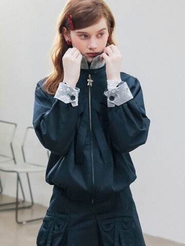 Cest_Bow lace cuffs blouson