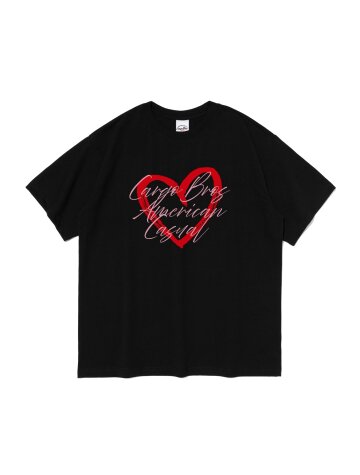 CBW 아메리칸 캐주얼 하트 티셔츠 (블랙)