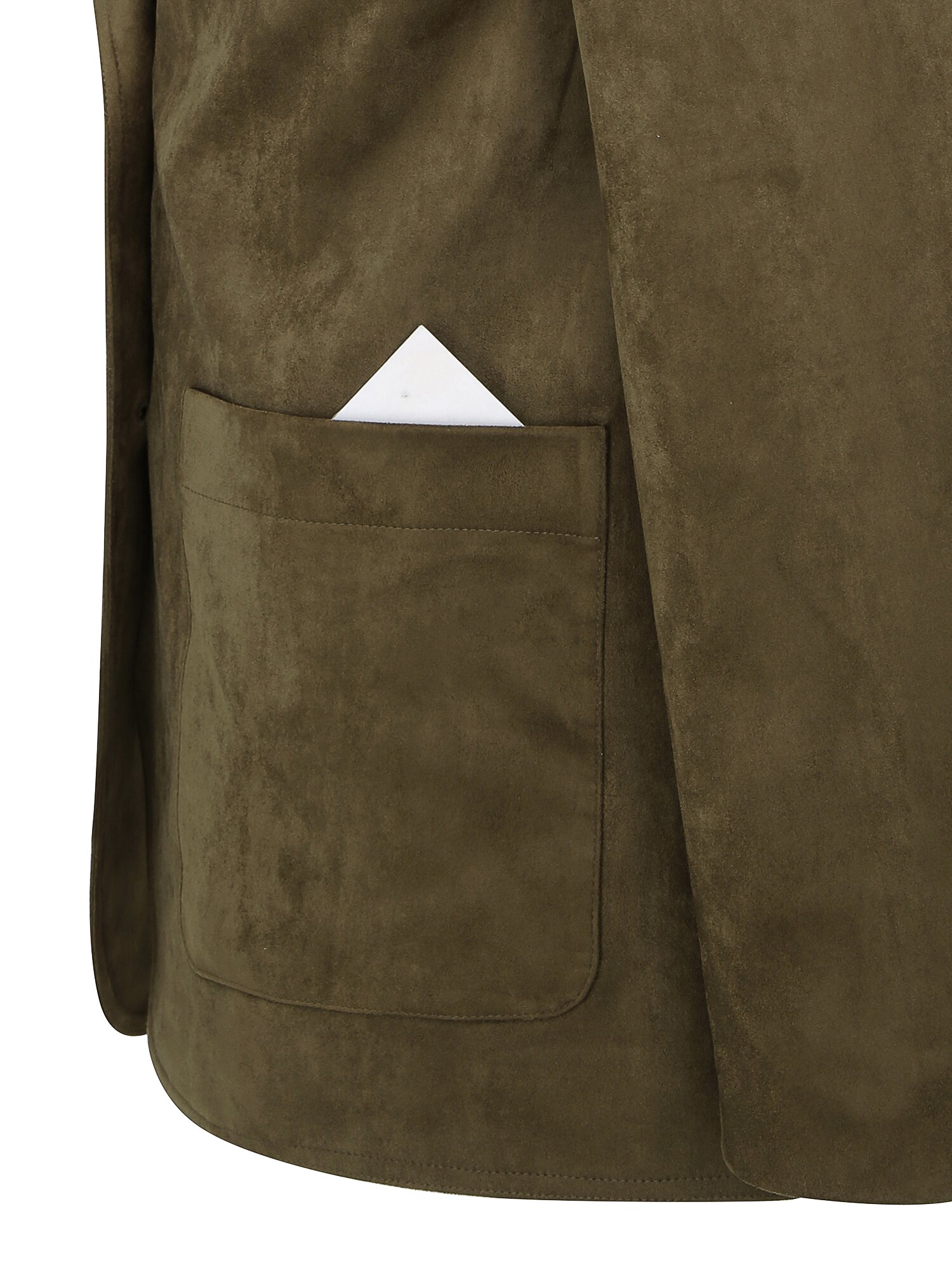 스웨이드 포켓 싱글 투버튼 재킷 (DARK KHAKI)
