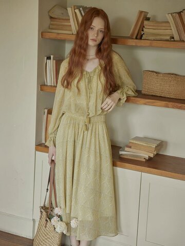 PM_Flowing ruffle chiffon dress