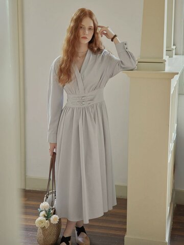 PM_Simple buckle banding dress