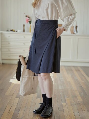 PM_Design pinstripe midi skirt