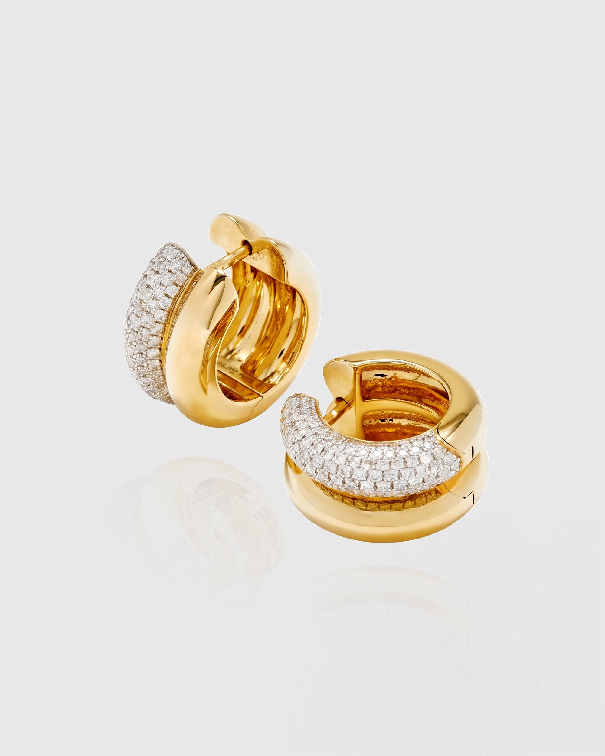 [컨젠] Dual Curve Pavé Earrings 듀얼 커브 파베 이어링
