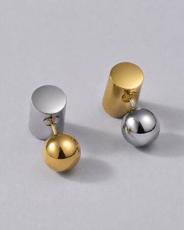 Contour Cylinder Sphere Earrings 컨투어 실린더 스피어 이어링