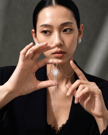 Silver Flare Lariat Necklace 실버 플레어 라리엇 네크리스