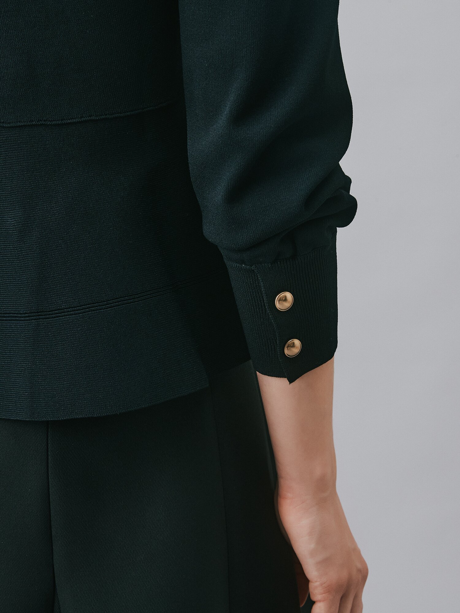 테일러드 더블 페플럼 가디건 (BLACK)