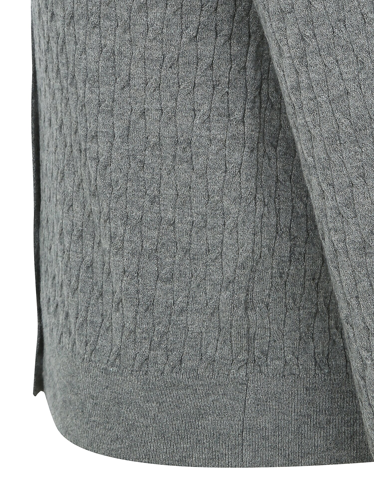 셔츠 배색 케이블 크롭 가디건 (GREY)