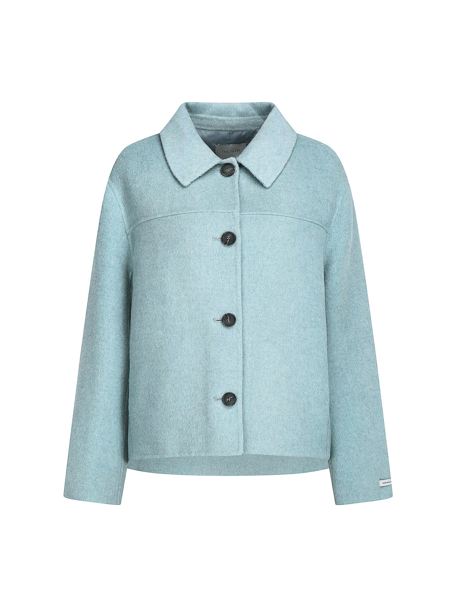 울 싱글 칼라 핸드메이드 재킷 (LIGHT BLUE)