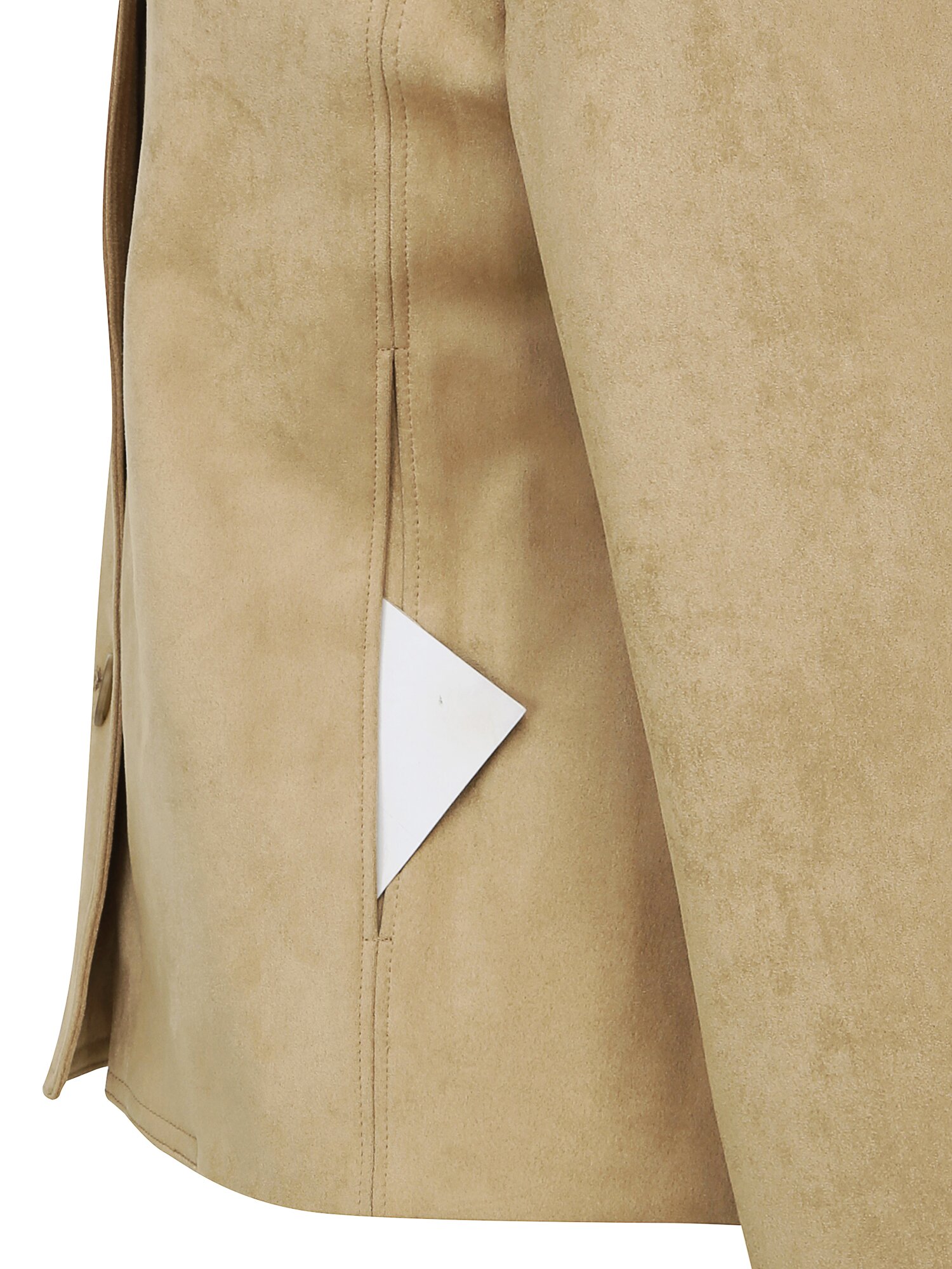 스웨이드 싱글 칼라 크롭 재킷 (BEIGE)